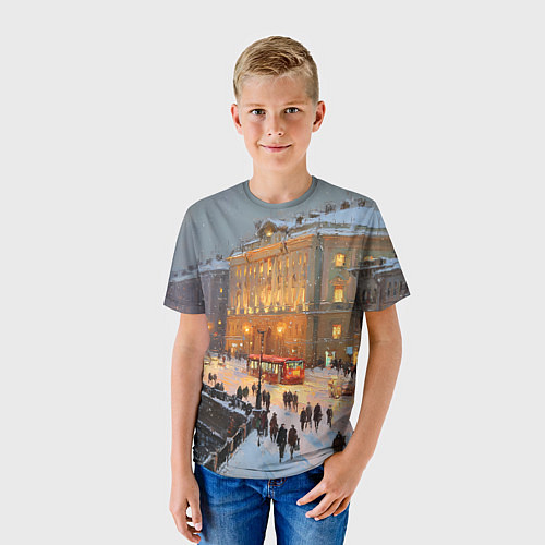Детская футболка Предновогодний Санкт-Петербург / 3D-принт – фото 3