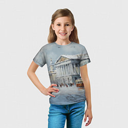 Футболка детская Зимний Питер красками, цвет: 3D-принт — фото 2