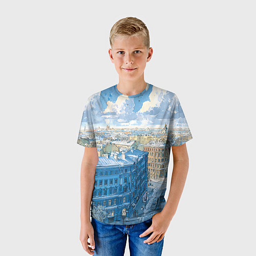 Детская футболка Зимний утренний Питер / 3D-принт – фото 3