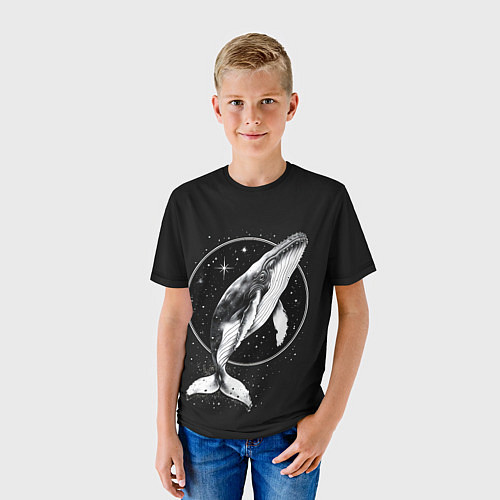 Детская футболка Кит в звездном ореоле / 3D-принт – фото 3