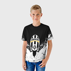 Футболка детская Ювентус краски всплеск текстура, цвет: 3D-принт — фото 2