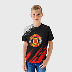 Футболка детская Манчестер Юнайтед x Ювентус краски, цвет: 3D-принт — фото 2