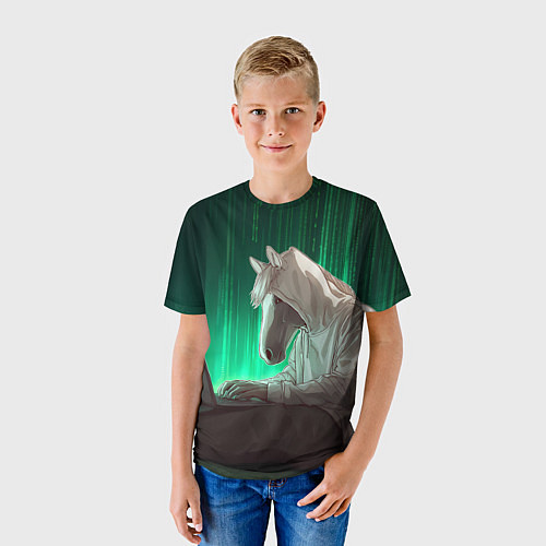 Детская футболка Хакер лошадь / 3D-принт – фото 3