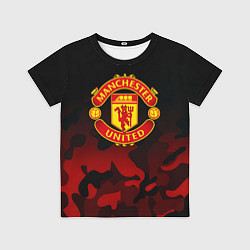 Футболка детская Манчестер Юнайтед камуфляж текстура, цвет: 3D-принт