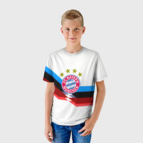 Детская футболка Бавария Мюнхен геометрия спорт / 3D-принт – фото 3