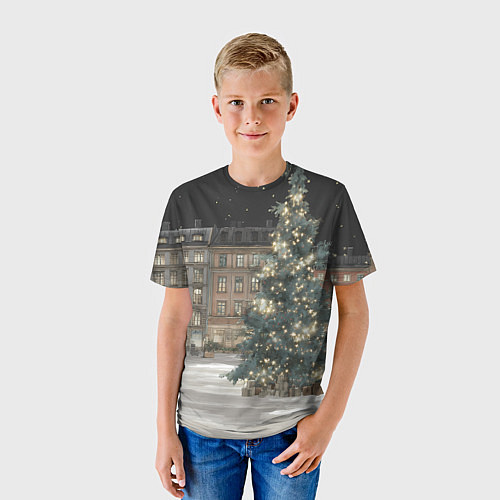 Детская футболка Елка во дворе / 3D-принт – фото 3