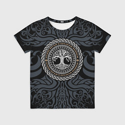Футболка детская Древо жизни в орнаменте - слава богам и предкам, цвет: 3D-принт