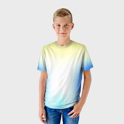 Детская футболка Color yellow blue white / 3D-принт – фото 3