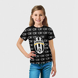 Футболка детская Juventus sport pattern, цвет: 3D-принт — фото 2