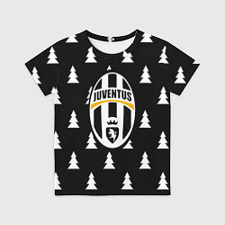 Футболка детская Ювентус ёлочки паттерн, цвет: 3D-принт