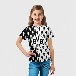 Футболка детская Borussia черно белые люди, цвет: 3D-принт — фото 2