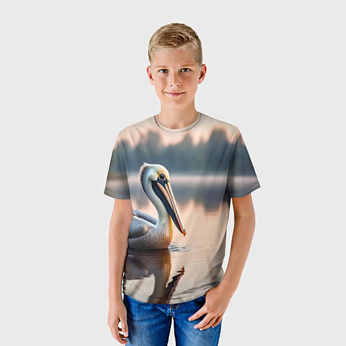 Детская футболка Пеликан на рассвете / 3D-принт – фото 3