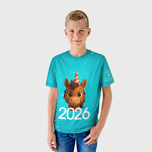 Детская футболка Голова лошадки / 3D-принт – фото 3