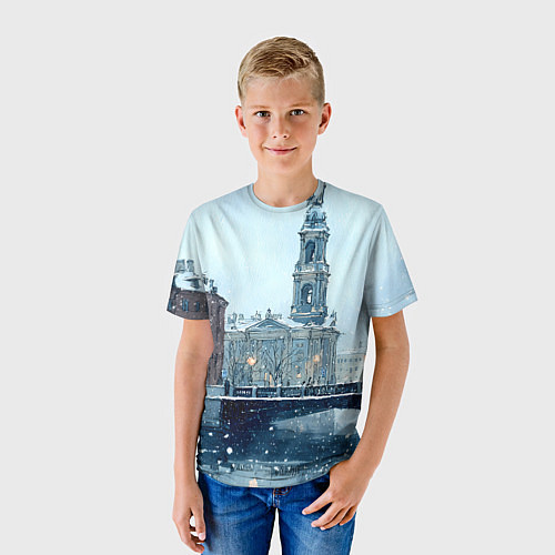 Детская футболка Зимний Питер / 3D-принт – фото 3