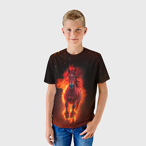 Детская футболка Огонь а не лошадь / 3D-принт – фото 3