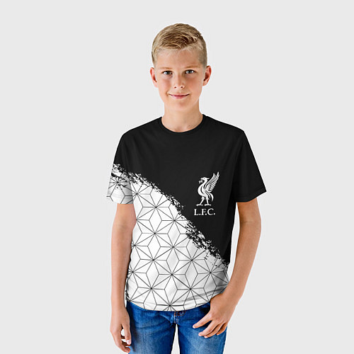 Детская футболка Liverpool краски текстура геометрия / 3D-принт – фото 3