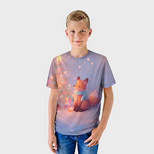 Детская футболка Лисичка Новый год / 3D-принт – фото 3