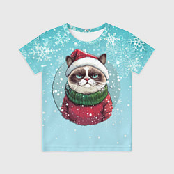 Футболка детская Новогодний мурлыка, цвет: 3D-принт