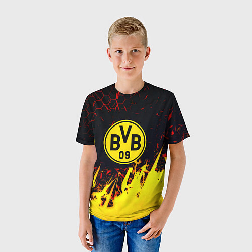 Детская футболка Borussia краски соты / 3D-принт – фото 3