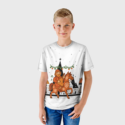 Детская футболка Новогодняя сказочная лошадка / 3D-принт – фото 3