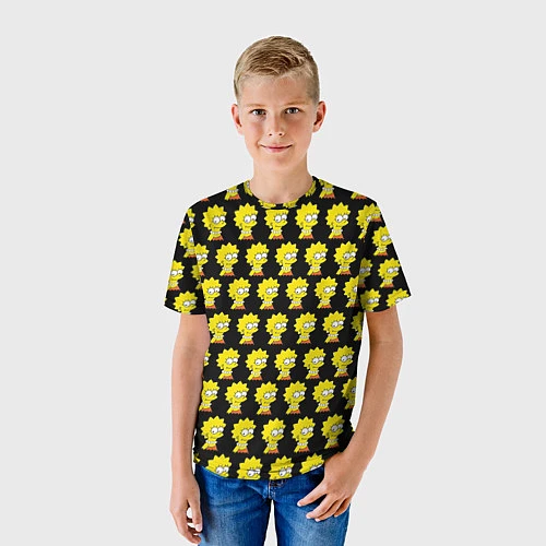 Детская футболка Лиза Симпсон: узор / 3D-принт – фото 3