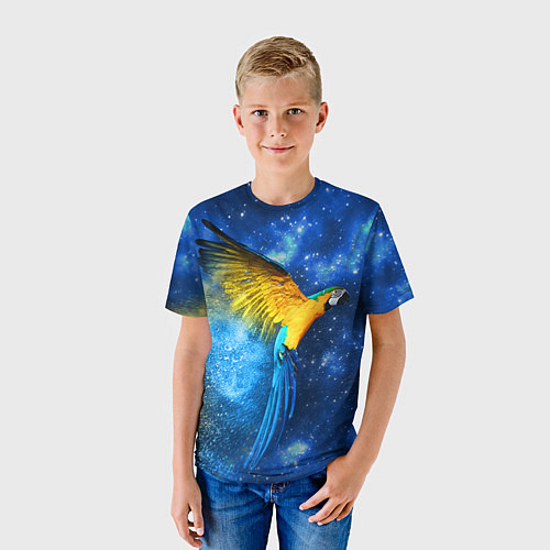 Детская футболка Космический попугай / 3D-принт – фото 3