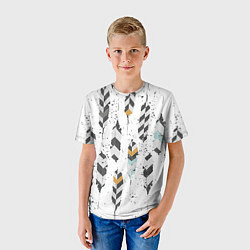 Футболка детская Перья, цвет: 3D-принт — фото 2