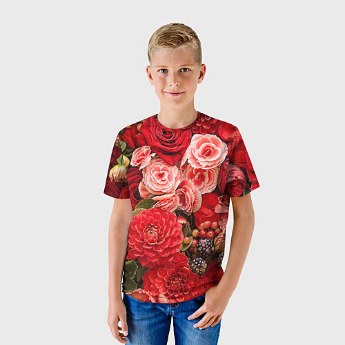 Детская футболка Ассорти из цветов / 3D-принт – фото 3