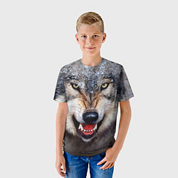 Футболка детская Взгляд волка, цвет: 3D-принт — фото 2
