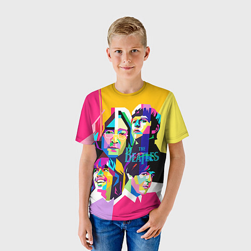 Детская футболка The Beatles: Poly-art / 3D-принт – фото 3