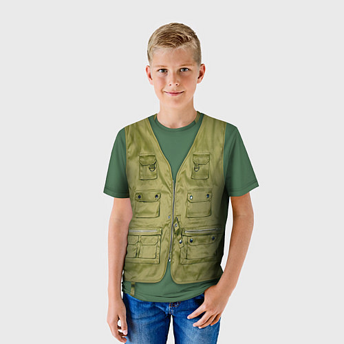 Детская футболка Жилетка рыбака / 3D-принт – фото 3