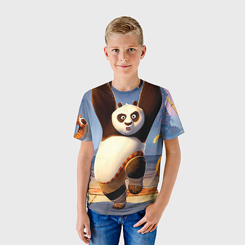Детская футболка Кунг фу панда / 3D-принт – фото 3