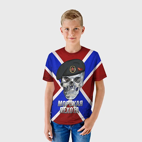 Детская футболка Череп: Морская пехота / 3D-принт – фото 3
