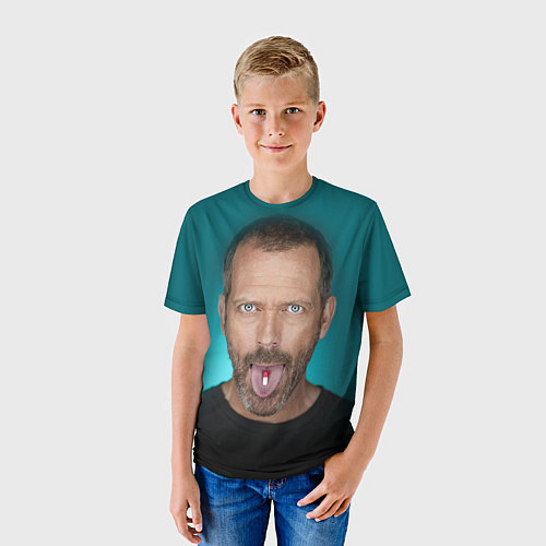 Детская футболка Хаус с таблеткой / 3D-принт – фото 3