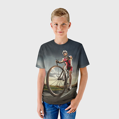 Детская футболка Велогонщик / 3D-принт – фото 3