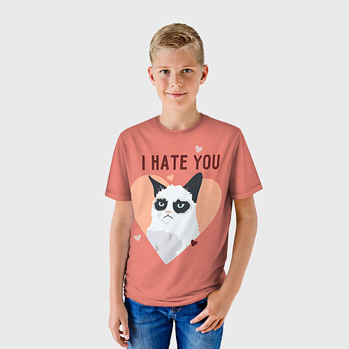 Детская футболка I hate you / 3D-принт – фото 3