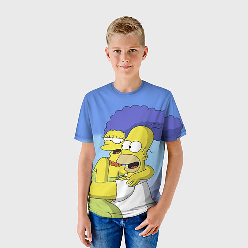 Детская футболка Гомер и Мардж / 3D-принт – фото 3