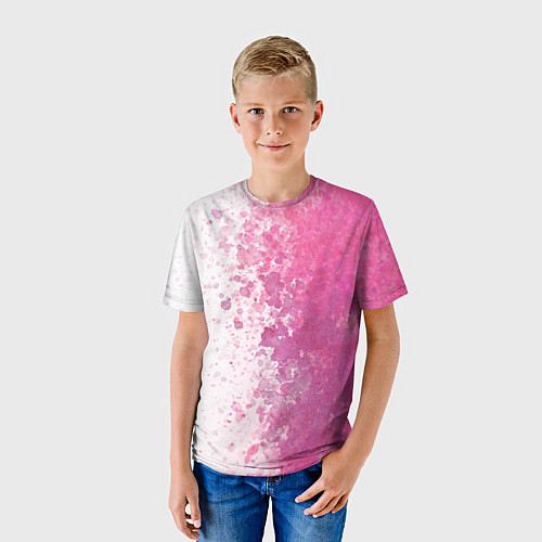 Детская футболка Белый и розовый / 3D-принт – фото 3