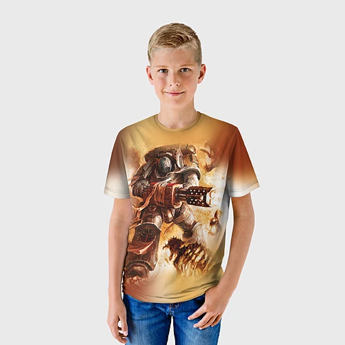Детская футболка Серый рыцарь / 3D-принт – фото 3