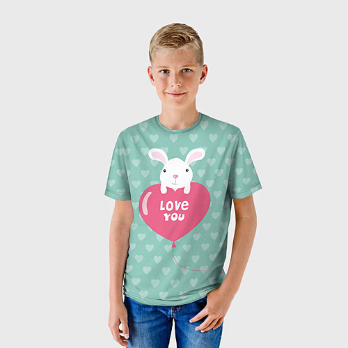 Детская футболка Rabbit: Love you / 3D-принт – фото 3