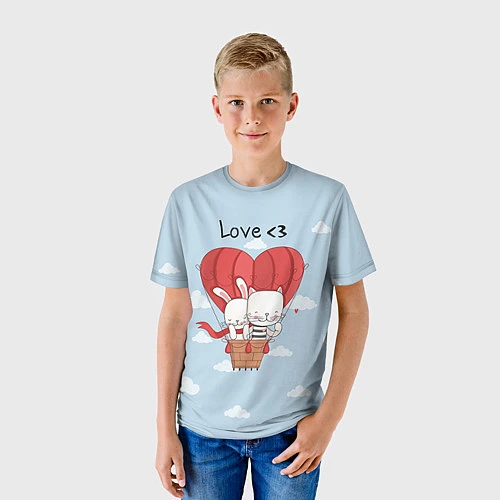 Детская футболка Влюбленные на шаре / 3D-принт – фото 3
