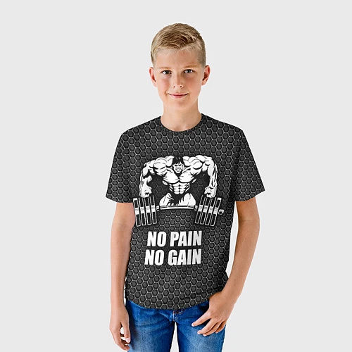 Детская футболка No pain, no gain / 3D-принт – фото 3