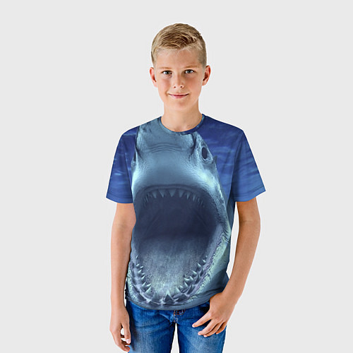 Детская футболка Белая акула / 3D-принт – фото 3