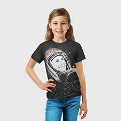 Футболка детская Гагарин в космосе, цвет: 3D-принт — фото 2