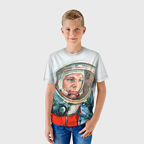 Детская футболка Гагарин в полете / 3D-принт – фото 3
