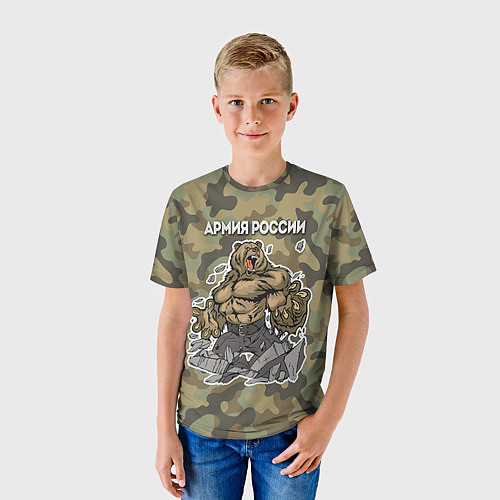 Детская футболка Армия России: ярость медведя / 3D-принт – фото 3