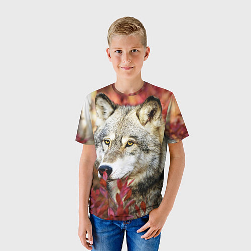 Детская футболка Волк в кустах / 3D-принт – фото 3