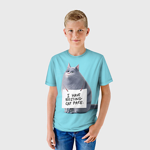 Детская футболка I have resing cat face / 3D-принт – фото 3
