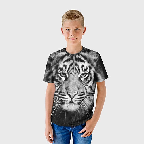 Детская футболка Красавец тигр / 3D-принт – фото 3