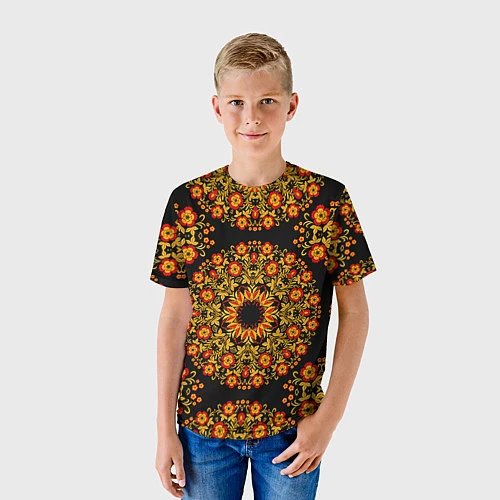 Детская футболка Хохлома Роспись / 3D-принт – фото 3